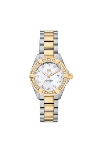 TAG Heuer Aquaracer 300M Quartz 27 Stainless Steel - Yellow Gold - Diamond / MOP - Diamond / Bracelet